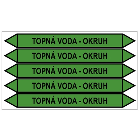 Značení potrubí, topná voda - okruh
